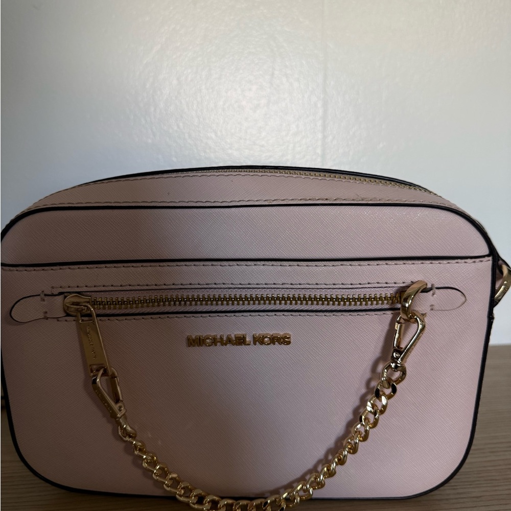 Michael Kors Blush Crossbody Bag with Gold Chain